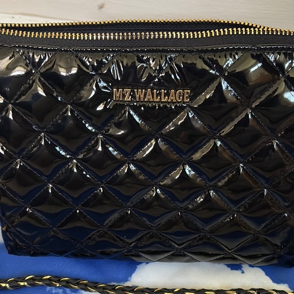 MZ Wallace Crosby Pippa Black Patent  Quilted Bag - Picture 6 of 6